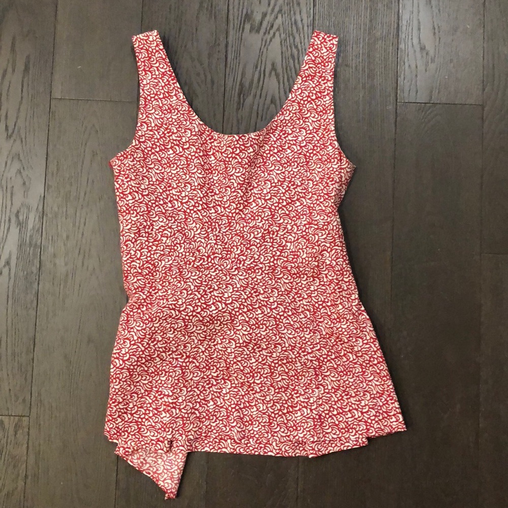 Red And White Patterned Blouse - image 3